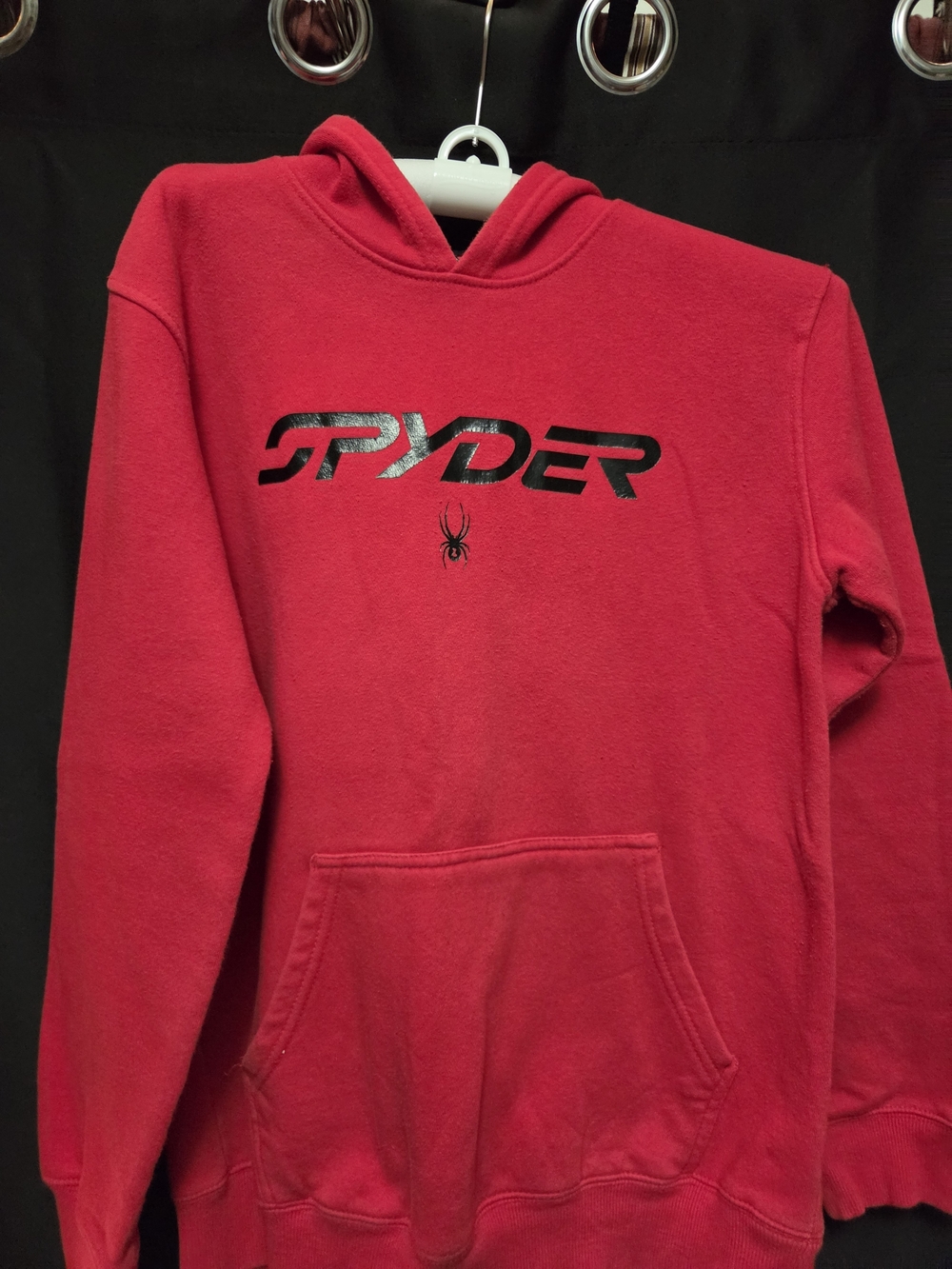 Spyder Red Men's Hooded Pullover with Black Logo